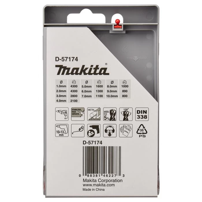 Makita D-57174 Metaalborenset 10-delig - Afbeelding 4